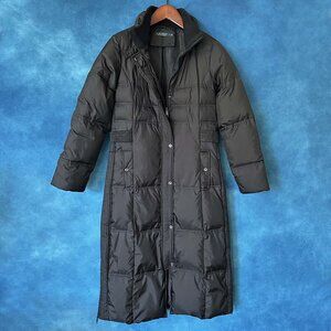 Ralph Lauren Knee-Length Down Puffer Coat, Black, Medium